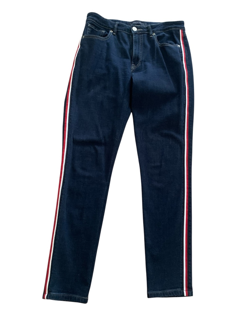 Tommy Hilfiger Dark Blue Skinny Jeans with Red & White Side Stripes